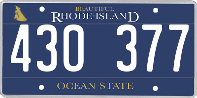 RI license plate 430377