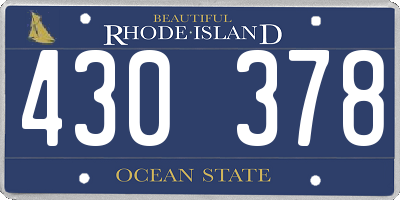 RI license plate 430378