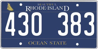 RI license plate 430383