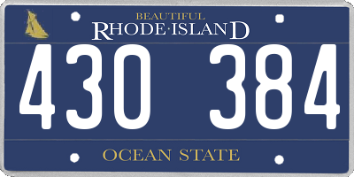 RI license plate 430384