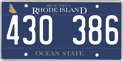 RI license plate 430386