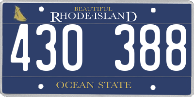 RI license plate 430388