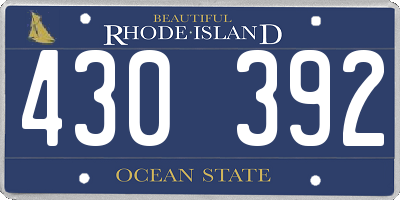 RI license plate 430392
