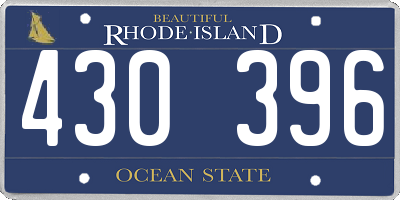 RI license plate 430396