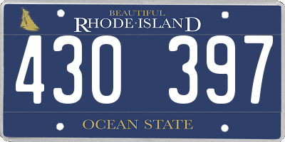 RI license plate 430397