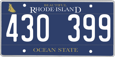 RI license plate 430399