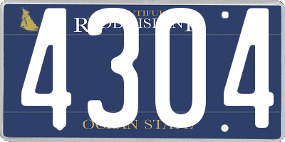 RI license plate 4304