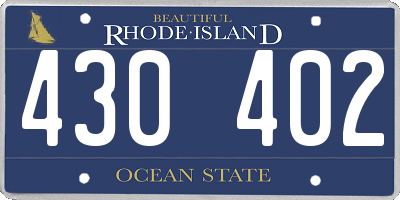 RI license plate 430402