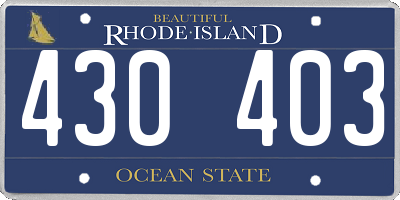 RI license plate 430403