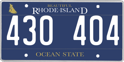 RI license plate 430404