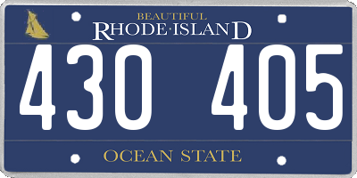 RI license plate 430405