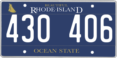 RI license plate 430406