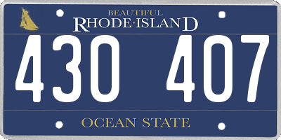 RI license plate 430407