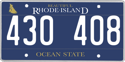 RI license plate 430408