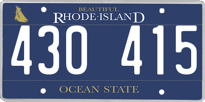 RI license plate 430415