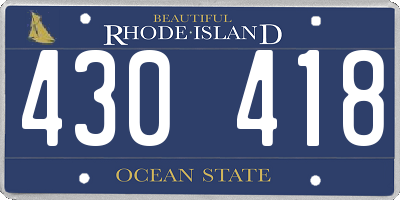 RI license plate 430418