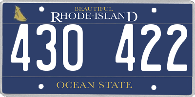 RI license plate 430422