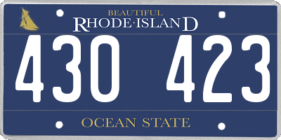 RI license plate 430423