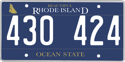 RI license plate 430424