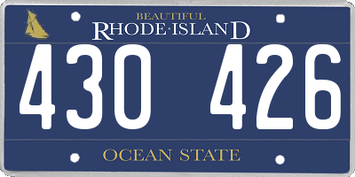 RI license plate 430426