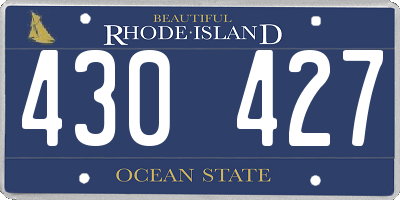 RI license plate 430427