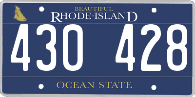 RI license plate 430428