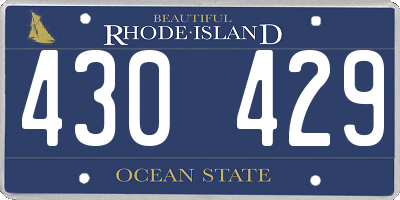 RI license plate 430429