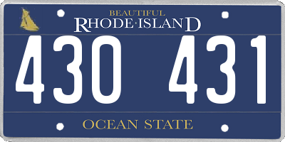 RI license plate 430431