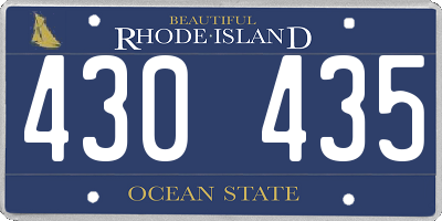 RI license plate 430435