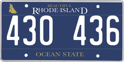 RI license plate 430436