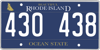 RI license plate 430438