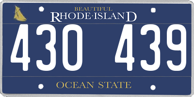 RI license plate 430439