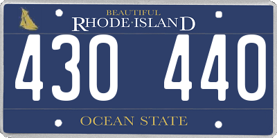 RI license plate 430440