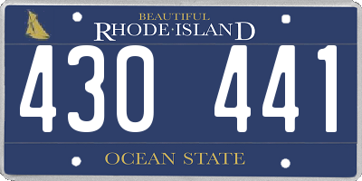RI license plate 430441