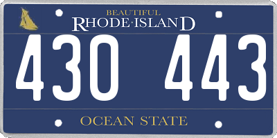 RI license plate 430443