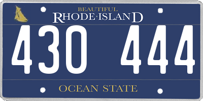 RI license plate 430444