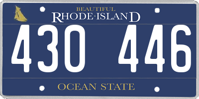 RI license plate 430446