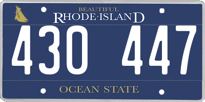 RI license plate 430447