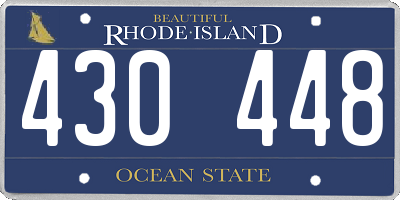 RI license plate 430448