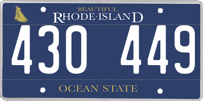 RI license plate 430449