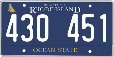 RI license plate 430451