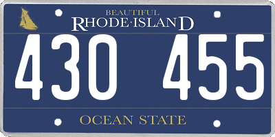 RI license plate 430455