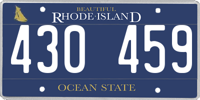 RI license plate 430459