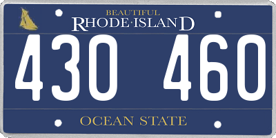 RI license plate 430460