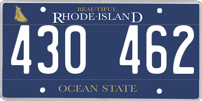 RI license plate 430462