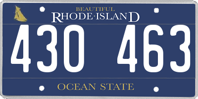 RI license plate 430463