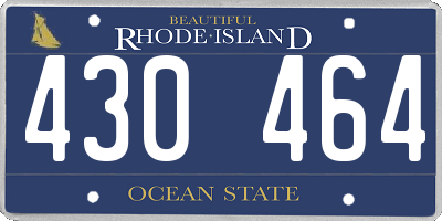 RI license plate 430464