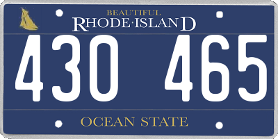 RI license plate 430465