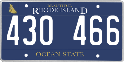 RI license plate 430466