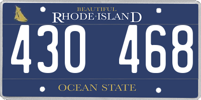 RI license plate 430468